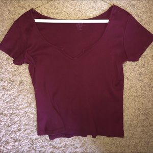 Low cut cropped tee John Galt (brandy melville)